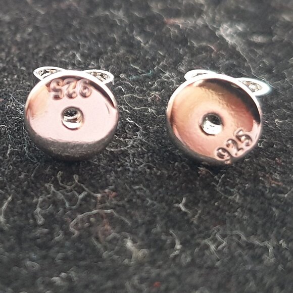 Vintage Natural Amethyst Cabochon 925 Silver Stud Earrings – Handcrafted - Picture 7 of 14